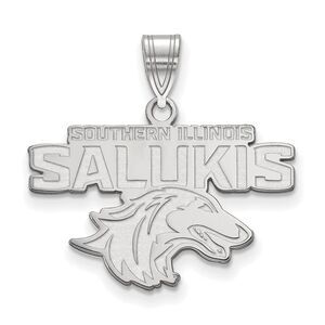 10k White Gold Southern Illinois U. Medium Pendant